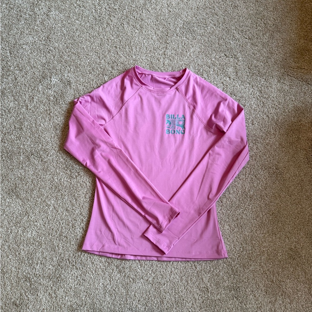 Billabong Pink Long Sleeve Rash Guard Top. Size M. So cute!!! Like new.